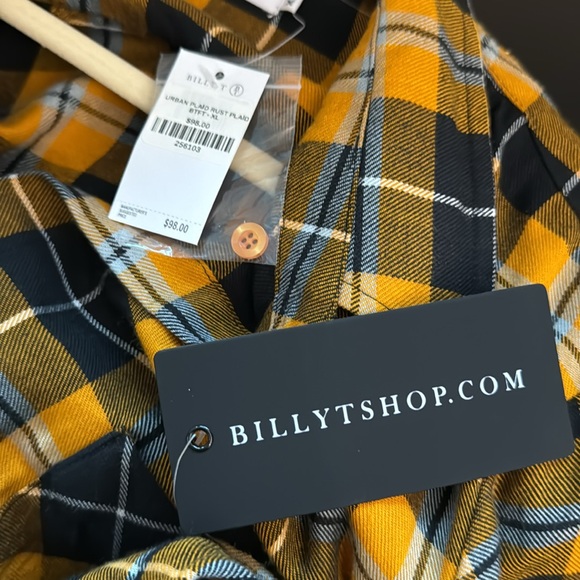 Billy T. Soft flannel XL NWT Urban Plaid Rust - Picture 6 of 7
